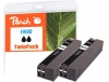319340 - Cartuccia d'inchiostro Peach doppio pacchetto nero compatibile con No. 980 bk*2, D8J10A*2 HP
