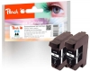 Peach Twin Pack Ink Cartridges black, compatible with  HP No. 15*2, C6615D*2
