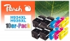Peach Pack of 10 Ink Cartridges compatible with  HP No. 934XL, No. 935XL, C2P23A, C2P24A, C2P25A, C2P26A