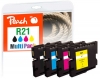 Peach Spar Pack Tintenpatronen kompatibel zu  Ricoh GC21, 405532, 405533, 405534, 405535