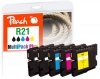 Peach Spar Pack Plus Tintenpatronen kompatibel zu  Ricoh GC21, 405532, 405533, 405534, 405535