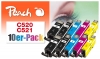 Peach 10er-Pack Tintenpatronen, kompatibel zu  Canon PGI-520, CLI-521, 2934B007