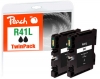 320190 - Peach Twin Pack Cartuccia d'inchiostro nero compatibile con GC41KL*2, 405765*2 Ricoh