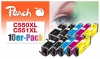 320700 - Peach Pack de 10 cartouches d'encre, compatible avec PGI-550XL, CLI-551XL Canon