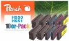 319989 - Peach pacchetto da 10 cartucce d'inchiostro compatibili con No. 950, No. 951, CN049A, CN050A, CN051A, CN052A HP