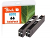 320090 - Cartuccia d'inchiostro Peach doppio pacchetto nero compatibile con No. 970 bk*2, CN621A*2 HP